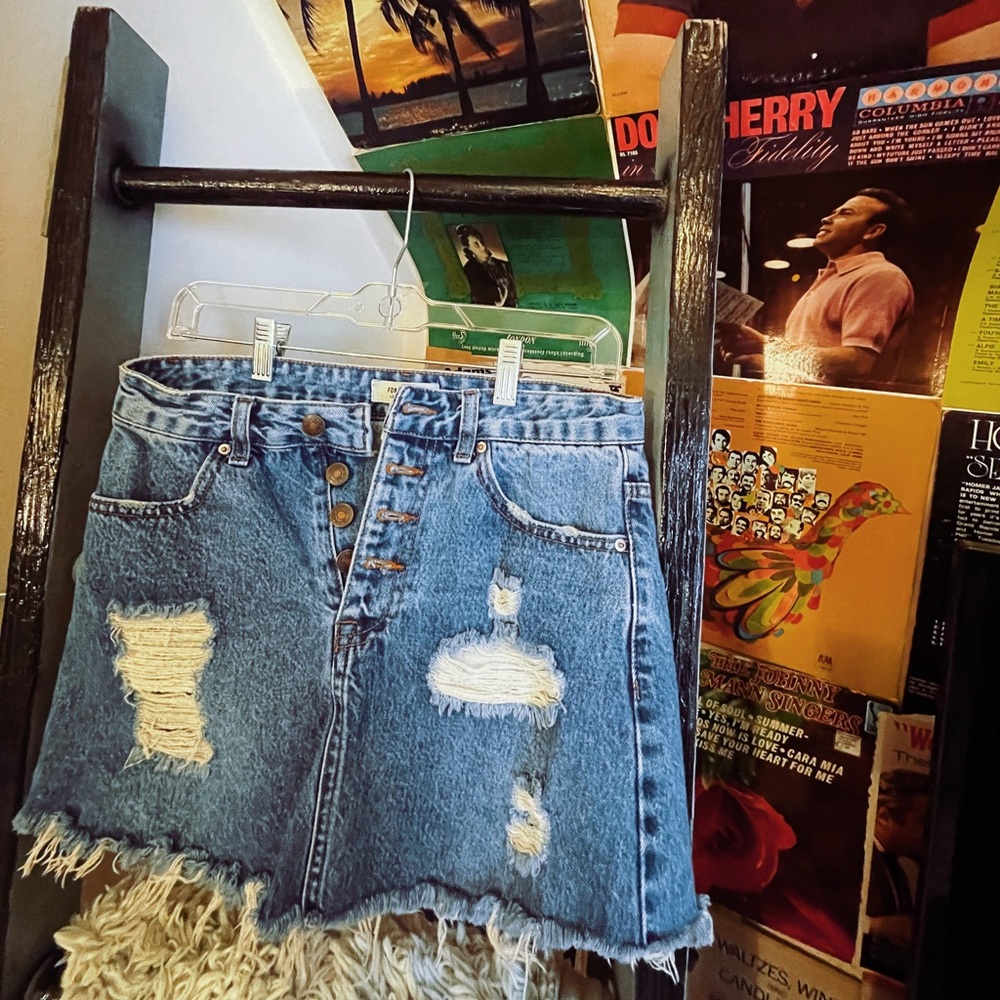forever 21 jean miniskirt